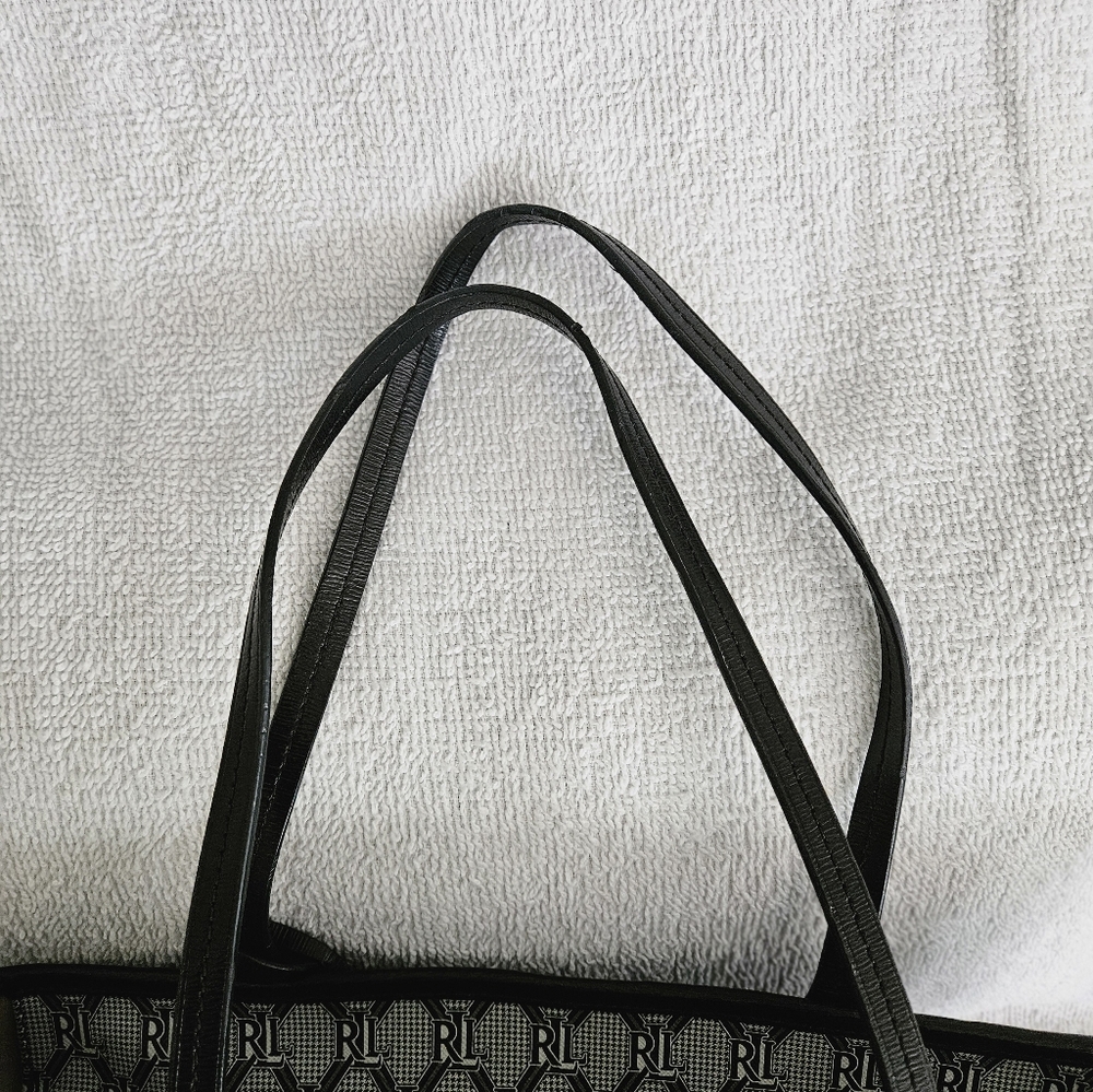 Ralph Lauren Signature Monogram Black and White Tote - Picture 6 of 10
